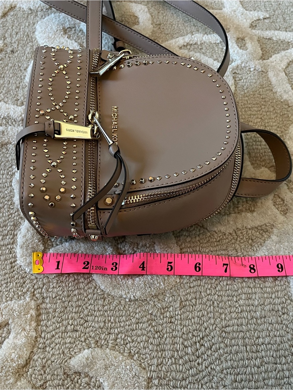 Michael Kors Rhea Mini Studded Backpack Crossbody - Picture 9 of 14